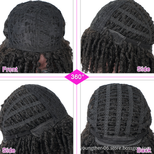 Wholesale Synthetic Hair Wigs for Black Women African Short Dreadlocks Wig Faux Locs Crochet Hair Braided Wigs